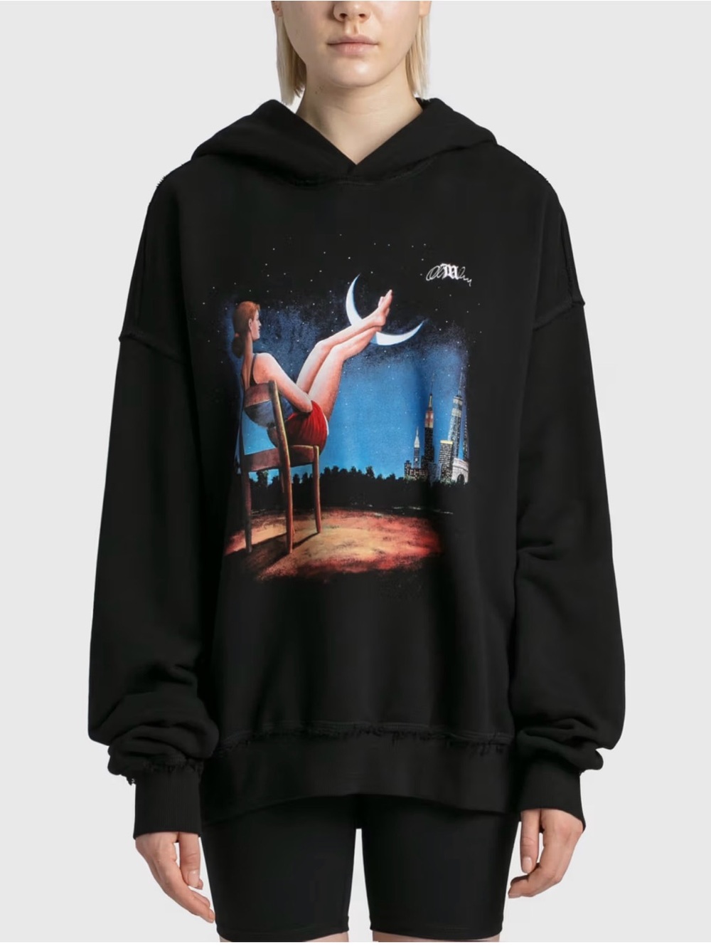 MISBHV Black Hoodie with Embossed Neck Label